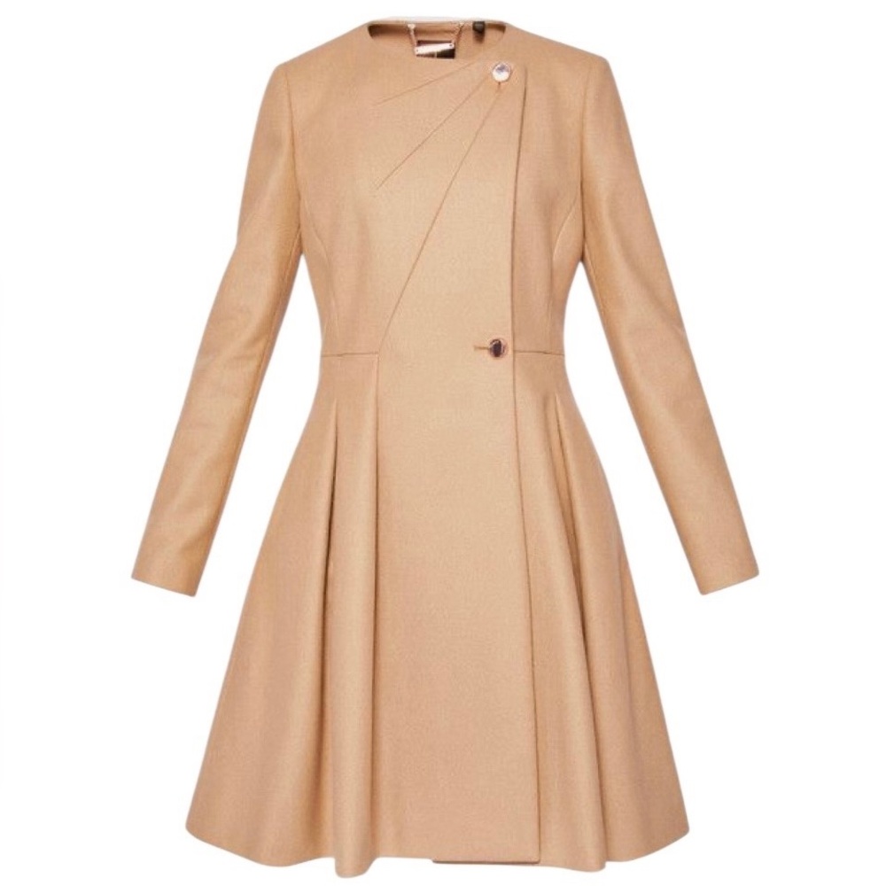 Ted Baker Camel Long Sleeve Coat like new! Size 3